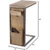 imageDeco 79 Wood Rectangle Accent Table with Distressed Metal Frame and Storage 18quot x 10quot x 24quot Brown