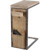 imageDeco 79 Wood Rectangle Accent Table with Distressed Metal Frame and Storage 18quot x 10quot x 24quot Brown