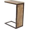 imageDeco 79 Wood Rectangle Accent Table with Distressed Metal Frame and Storage 18quot x 10quot x 24quot Brown