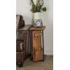imageDeco 79 Wood Rectangle Accent Table with Distressed Metal Frame and Storage 18quot x 10quot x 24quot Brown