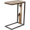 imageDeco 79 Wood Rectangle Accent Table with Distressed Metal Frame and Storage 18quot x 10quot x 24quot Brown