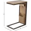 imageDeco 79 Wood Rectangle Accent Table with Distressed Metal Frame and Storage 18quot x 10quot x 24quot Brown