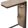 imageDeco 79 Wood Rectangle Accent Table with Distressed Metal Frame and Storage 18quot x 10quot x 24quot Brown