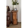 imageDeco 79 Wood Rectangle Accent Table with Distressed Metal Frame and Storage 18quot x 10quot x 24quot Brown