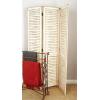 imageDeco 79 Wood Rectangle Room Divider Screen with Horizontal Slats 48quot x 1quot x 71quot CreamCream