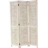 imageDeco 79 Wood Rectangle Room Divider Screen with Horizontal Slats 48quot x 1quot x 71quot CreamCream