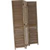 imageDeco 79 Wood Rectangle Room Divider Screen with Horizontal Slats 48quot x 1quot x 71quot CreamCream