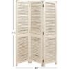 imageDeco 79 Wood Rectangle Room Divider Screen with Horizontal Slats 48quot x 1quot x 71quot CreamCream