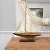 imageDeco 79 Wood Sail Boat Decorative Sculpture Home Decor Statue with Lifelike Rigging Accent Figurine 15quot x 3quot x 14quot BeigeBrown