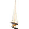 imageDeco 79 Wood Sail Boat Decorative Sculpture Home Decor Statue with Lifelike Rigging Accent Figurine 15quot x 3quot x 14quot BeigeBrown