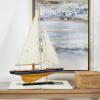 imageDeco 79 Wood Sail Boat Decorative Sculpture Home Decor Statue with Lifelike Rigging Accent Figurine 15quot x 3quot x 14quot BeigeBrown