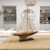 imageDeco 79 Wood Sail Boat Decorative Sculpture Home Decor Statue with Lifelike Rigging Accent Figurine 15quot x 3quot x 14quot BeigeBrown