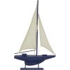 imageDeco 79 Wood Sail Boat Decorative Sculpture Home Decor Statue with Lifelike Rigging Accent Figurine 15quot x 3quot x 14quot BeigeDark Blue