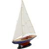 imageDeco 79 Wood Sail Boat Decorative Sculpture Home Decor Statue with Lifelike Rigging Accent Figurine 15quot x 3quot x 14quot BeigeDark Brown