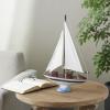 imageDeco 79 Wood Sail Boat Decorative Sculpture Home Decor Statue with Lifelike Rigging Accent Figurine 15quot x 3quot x 14quot BeigeWhite