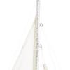 imageDeco 79 Wood Sail Boat Decorative Sculpture Home Decor Statue with Lifelike Rigging Accent Figurine 15quot x 3quot x 14quot BeigeWhite