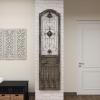 imageDeco 79 Wood Scroll Home Wall Decor Distressed Door Panel Wall Sculpture with Metal Wire Details Wall Art 19quot x 1quot x 72quot Brown
