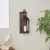 imageDeco 79 Wood Solid Wall Sconce 5quot x 6quot x 20quot BrownBlack