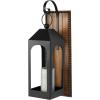 imageDeco 79 Wood Solid Wall Sconce 5quot x 6quot x 20quot BrownBlack