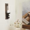 imageDeco 79 Wood Solid Wall Sconce 5quot x 6quot x 20quot BrownBrown