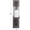 imageDeco 79 Wood Solid Wall Sconce 5quot x 6quot x 20quot BrownBrown
