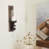 imageDeco 79 Wood Solid Wall Sconce 5quot x 6quot x 20quot BrownBrown