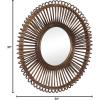 imageDeco 79 Wood Starburst Wall Mirror 30quot x 3quot x 30quot BrownBrown