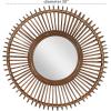 imageDeco 79 Wood Starburst Wall Mirror 30quot x 3quot x 30quot BrownBrown