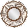 imageDeco 79 Wood Starburst Wall Mirror 30quot x 3quot x 30quot BrownBrown
