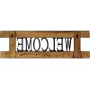 imageDeco 79 Wood Welcome Metal Wall Hook 32 by 10Inch Black