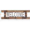 imageDeco 79 Wood Welcome Metal Wall Hook 32 by 10Inch Black