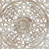 imageDeco 79 Wooden Floral Handmade Carved Scroll Mandala Wall Decor with Brown Distressing 36quot x 1quot x 36quot Gray