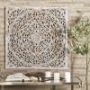imageDeco 79 Wooden Floral Handmade Carved Scroll Mandala Wall Decor with Brown Distressing 36quot x 1quot x 36quot Gray