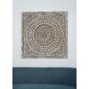 imageDeco 79 Wooden Floral Handmade Carved Scroll Mandala Wall Decor with Brown Distressing 36quot x 1quot x 36quot Gray