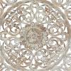 imageDeco 79 Wooden Floral Handmade Carved Scroll Mandala Wall Decor with Brown Distressing 36quot x 1quot x 36quot Gray