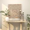 imageDeco 79 Wooden Floral Handmade Carved Scroll Mandala Wall Decor with Brown Distressing 36quot x 1quot x 36quot Gray