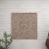 imageDeco 79 Wooden Floral Handmade Carved Scroll Mandala Wall Decor with Brown Distressing 36quot x 1quot x 36quot Gray