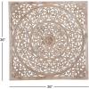 imageDeco 79 Wooden Floral Handmade Carved Scroll Mandala Wall Decor with Brown Distressing 36quot x 1quot x 36quot Gray