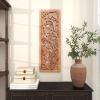imageDeco 79 Wooden Floral Handmade Home Wall Decor Intricately Carved Acanthus Wall Sculpture Wall Art 12quot x 1quot x 36quot BrownBrown