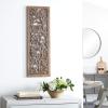 imageDeco 79 Wooden Floral Handmade Home Wall Decor Intricately Carved Acanthus Wall Sculpture Wall Art 12quot x 1quot x 36quot BrownBrown
