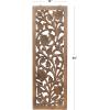 imageDeco 79 Wooden Floral Handmade Home Wall Decor Intricately Carved Acanthus Wall Sculpture Wall Art 12quot x 1quot x 36quot BrownBrown