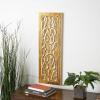 imageDeco 79 Wooden Floral Handmade Home Wall Decor Intricately Carved Acanthus Wall Sculpture Wall Art 12quot x 1quot x 36quot BrownGold
