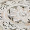 imageDeco 79 Wooden Floral Handmade Living Room Coffee Table Intricately Carved Table with Hollow Interior Center Table 33quot x 33quot x 18quot Light GrayLight Gray