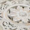 imageDeco 79 Wooden Floral Handmade Living Room Coffee Table Intricately Carved Table with Hollow Interior Center Table 33quot x 33quot x 18quot Light GrayLight Gray