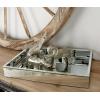 imageDeco 79 Wooden Living Room Decor Tray Mirrored Ottoman Tray Serving Tray 20quot x 20quot x 2quot Silver18 x 135 x 3