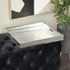 imageDeco 79 Wooden Living Room Decor Tray Mirrored Ottoman Tray Serving Tray 20quot x 20quot x 2quot Silver20 x 20 x 2