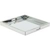 imageDeco 79 Wooden Living Room Decor Tray Mirrored Ottoman Tray Serving Tray 20quot x 20quot x 2quot Silver20 x 20 x 2