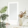imageDeco 79 Wooden Room Wall Mirror Minimalistic Rectangle Entryway Mirror Wall Mounted Mirror 24quot x 1quot x 42quot White