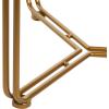 imageDeco 79 Wooden Side End Accent Table Round Beaded Nesting End Table with Gold Metal Stand Set of 2 Side Table 26quot 22quotH Brown