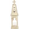 imageDeco 79 Wooden Standing Decorative Candle Lantern 8quot x 8quot x 28quot WhiteWhite